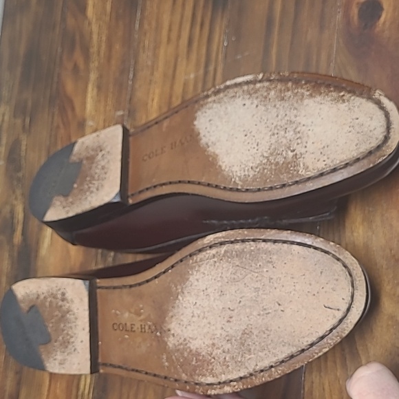 Cole Haan men's burgundy leather kiltie pinch buckle monk strap loafers size 7D - Picture 3 of 5